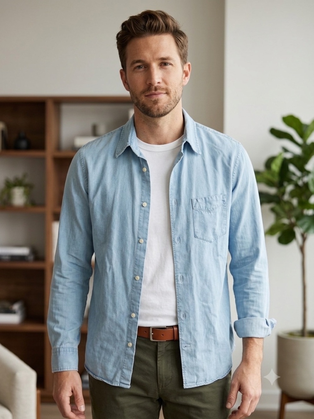 OFFICINE GENÉRALE DUNGAREE SHIRT
BLEACHED CHAMBRAY